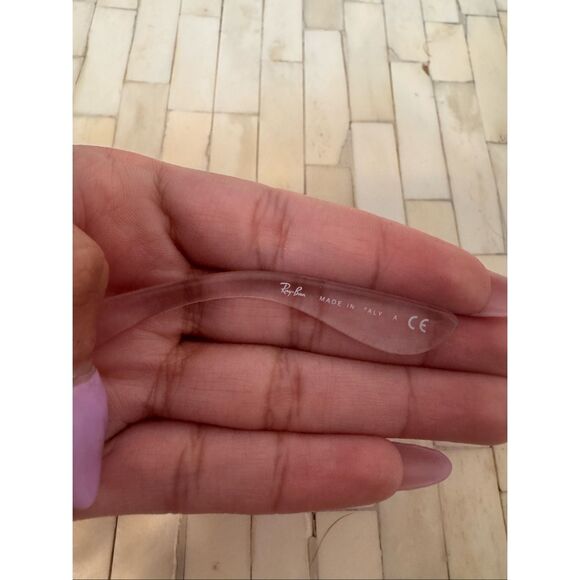 Ray-Ban Brand Clear Crystal Frame Square Gradient Lens Sunglasses Style main image 4
